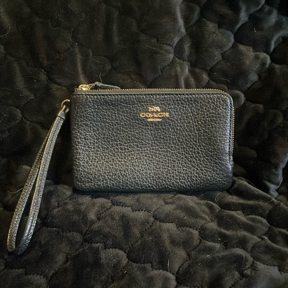 Coach pebbled leather double zip wristlet - Picture 1 of 6